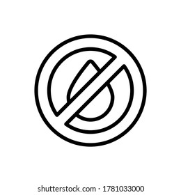Prohibition, water icon. Simple line, outline vector elements of aqua icons for ui and ux, website or mobile application