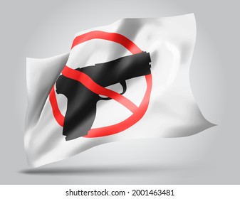 prohibición de armas, pabellón vectorial 3d aislado sobre fondo blanco