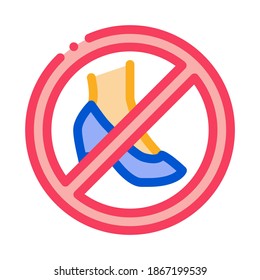 prohibition wearing shoes with heels color icon vector. prohibition wearing shoes with heels sign. isolated symbol illustration