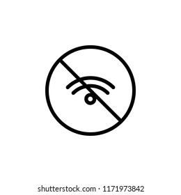 prohibition of wi-fi icon. Element of prohibition sign for mobile concept and web apps icon. Thin line icon for website design and development, app development. Premium icon