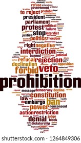 Prohibition word cloud concept. Vector illustration