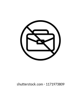 prohibition of work icon. Element of prohibition sign for mobile concept and web apps icon. Thin line icon for website design and development, app development. Premium icon