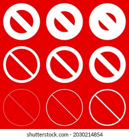 Prohibition-restriction sign icon. No entry, no entrance, do not enter sign