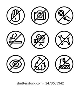 Prohibitions And Warnings Icon Set 
