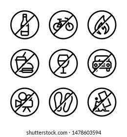 Prohibitions And Warnings Icon Set