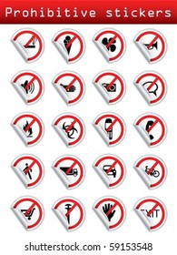 Prohibitive stickers for various places