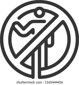 Prohibitory, bold line stick figure icon. The illustration is vector, editable stroke, 48x48 pixel perfect. Crafted with precision and eye for quality.