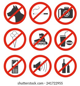 Prohibitory information signs 