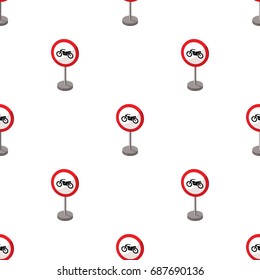 Prohibitory road sign icon in cartoon style isolated on white background. Road signs symbol stock vector illustration.