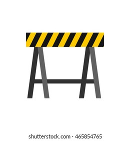 Prohibitory road sign icon in flat style isolated on white background. Construction symbol