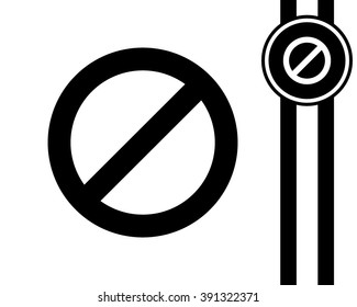 prohibitory sign - black and white vector icon