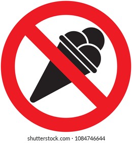 Prohibitory sign: ice cream