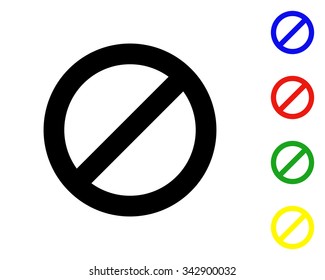 prohibitory sign icon - colored vector set