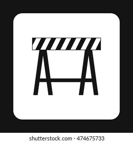 Prohibitory sign icon in simple style isolated on white background. Construction symbol