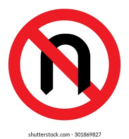 Prohibitory sign. No U-turn.