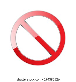 Prohibitory sign on a white background. Vector