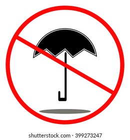 Prohibitory sign: open umbrella