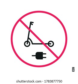 Cartel prohibitivo que indica que no se pueden cargar motocicletas eléctricas.
