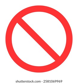 Prohibitory sign. Stop icon isolated on white background. Editable stroke. Vector