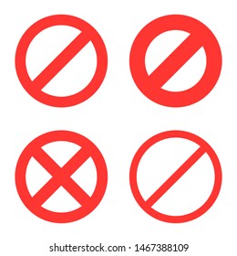 Prohibitory sign vector design illustration isolated on white background