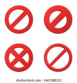 Prohibitory sign vector design illustration isolated on white background