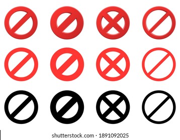 Prohibitory sign vector design illustration isolated on white background