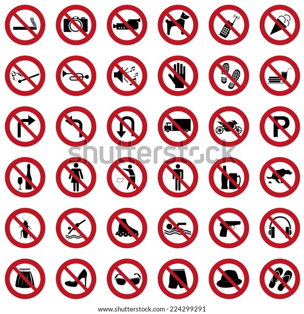 Prohibitory Signs Stock Vector (Royalty Free) 224299291