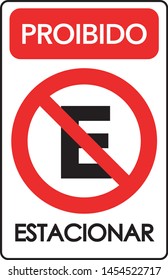 Proibido estacionar (no parking in portuguese) vector illustration