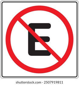 Proibido Estacionar Translated No Parking. Road Sign Vector. Portuguese. Traffic.