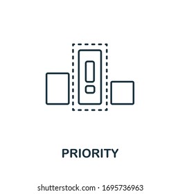 Proiority icon from machine learning collection. Simple line Proiority icon for templates, web design and infographics