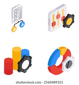 Project administrative activities enclosed in this project management flat icons pack. Icon designs in the set have editable quality. Happy Designing!