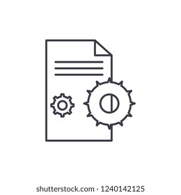 Project agreement line icon concept. Project agreement vector linear illustration, symbol, sign