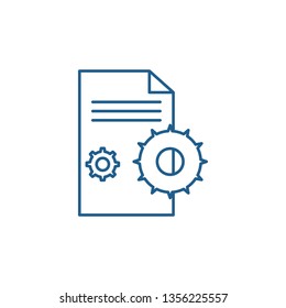 Project agreement line icon concept. Project agreement flat  vector symbol, sign, outline illustration.