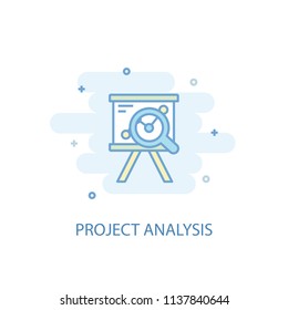 Project analysis line trendy icon. Simple line, colored illustration. Project analysis symbol flat design from Project Management set. Can be used for UI/UX