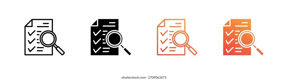 Vector de conjunto de iconos de estilos múltiples de análisis de proyectos