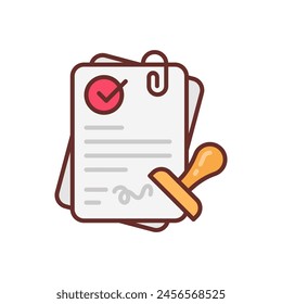 Project Approval icon in vector. Logotype
