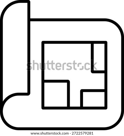 Project Blueprint Plan Icon Line Outline Architecture