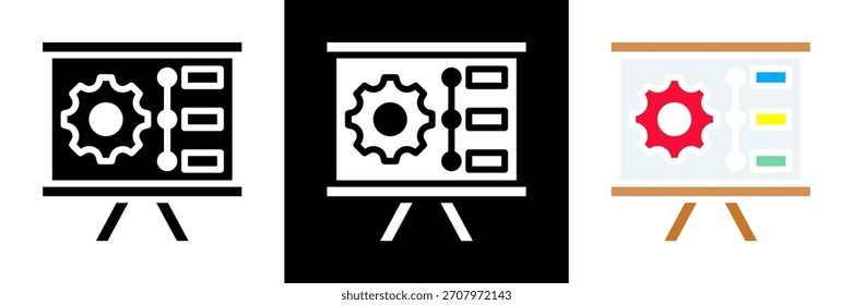 Icono de Tablero de proyecto de Vector de estilo de glifo