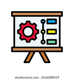 Project Board. Icon Lineal Color Vector Illustration