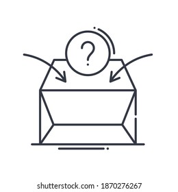 Project box icon, linear isolated illustration, thin line vector, web design sign, outline concept symbol with editable stroke on white background.