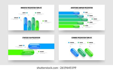 Resumo do projeto 4 5 2 3 Etapa Diagrama Apresentação Layout Set. Business Campaign Four Five Two Three Element Infographic Slideshow Modelo Vetor Illustration Collection.