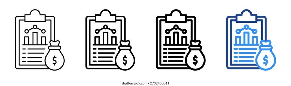 Project Budget Icon Different Outline Collection Set