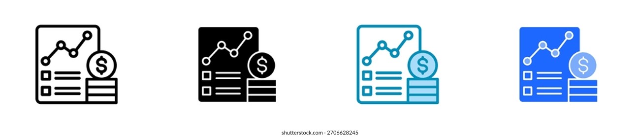 Project Budget Icon Set Multiple Style Collection