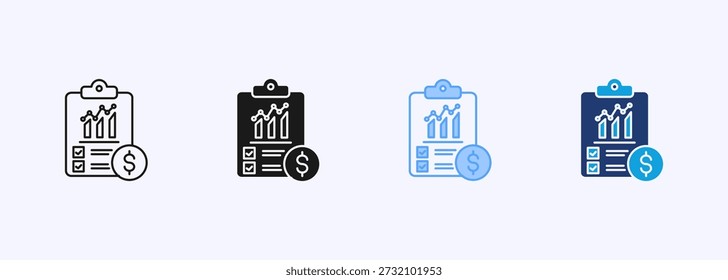 Projektbudget-Symbol Set Multistyle Various Collection-Element für Design