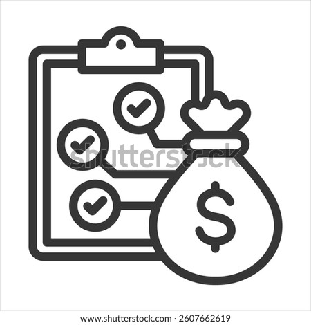Project Budgeting Outline Icon Vector Illustration