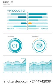 Project business analysis charts in color. Finance Charts.