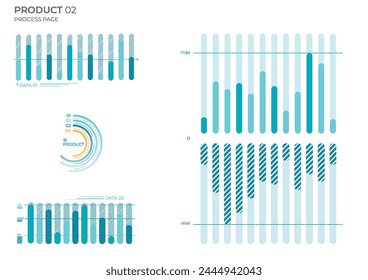 Project business analysis charts in color. Vector illustration.