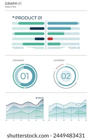 Project business analysis charts in color. Finance Charts.