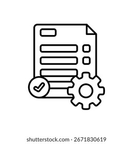 Ícone do documento de gerenciamento de projeto e negócio para o sucesso do negócio, adequado para apresentações de gerenciamento de projeto, sites de negócios e infográficos.