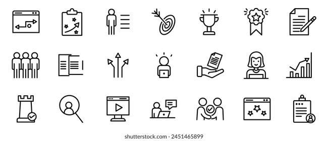 Project Business related vector icons collection on white background.